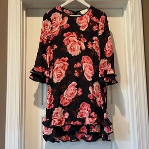 Kate Spade Black and Pink Floral Dress
